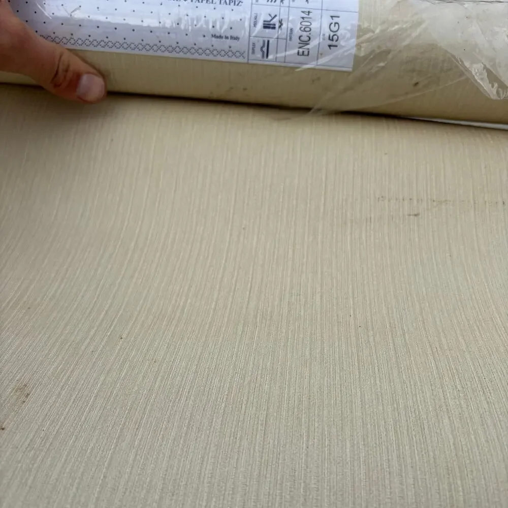 2 Vtg Rolls Wallpaper Wallcovering Faux Grasscloth Texture Made in Italy 20.5”